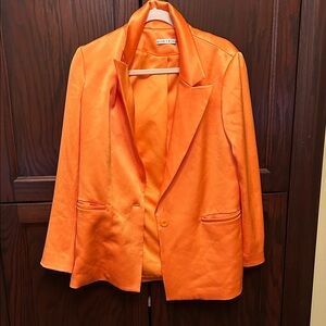 Alice + Olivia Vibrant Orange Blazer little. Damaged inside